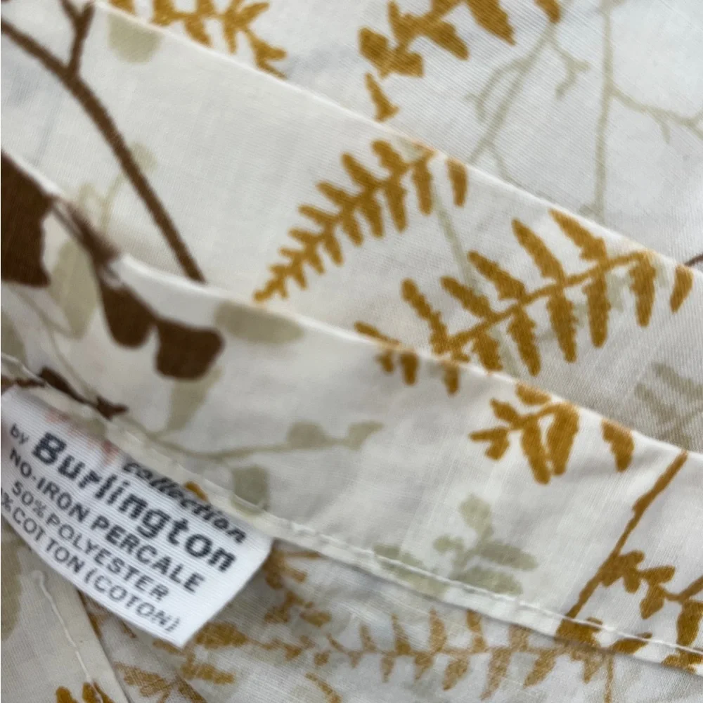 70s Vintage Vera Full Size Flat Sheet Burlington Percale Butterflies Ferns As Is
